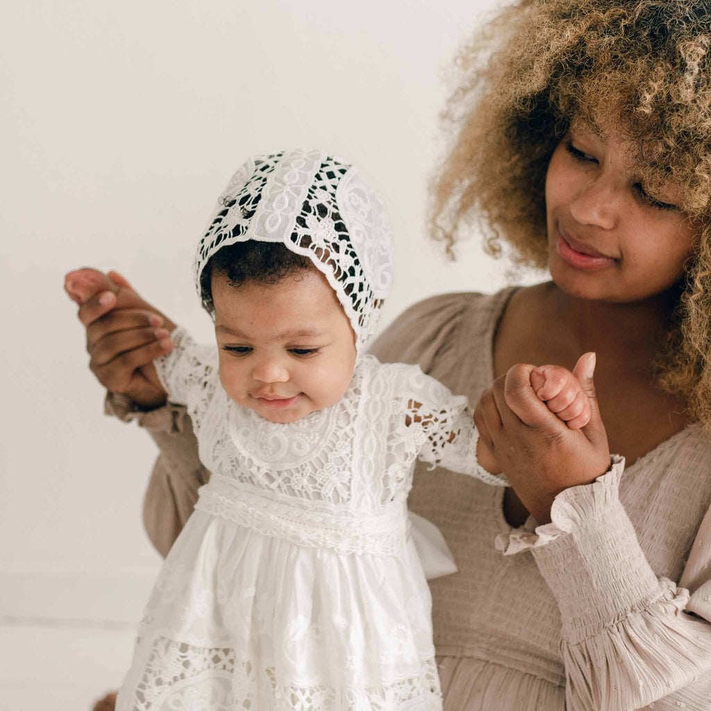 Adeline Lace Christening Gown at Baby Beau & Belle