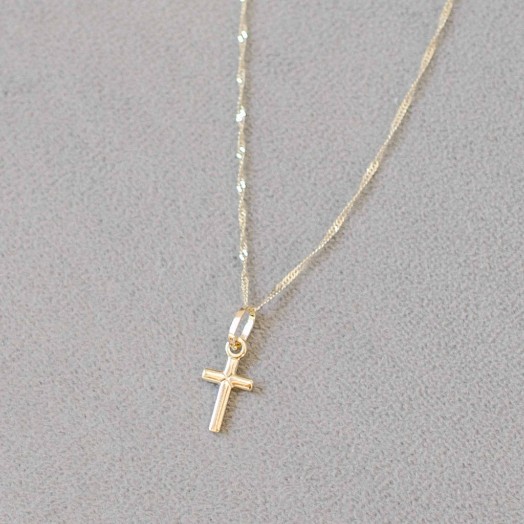 Baby Shower Gift 14K Gold Cross With Chain – Baby Beau and Belle