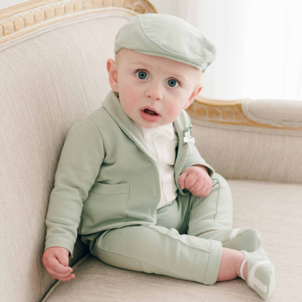 Milo Sage 3-Piece Suit – Baby Beau and Belle - Main Image