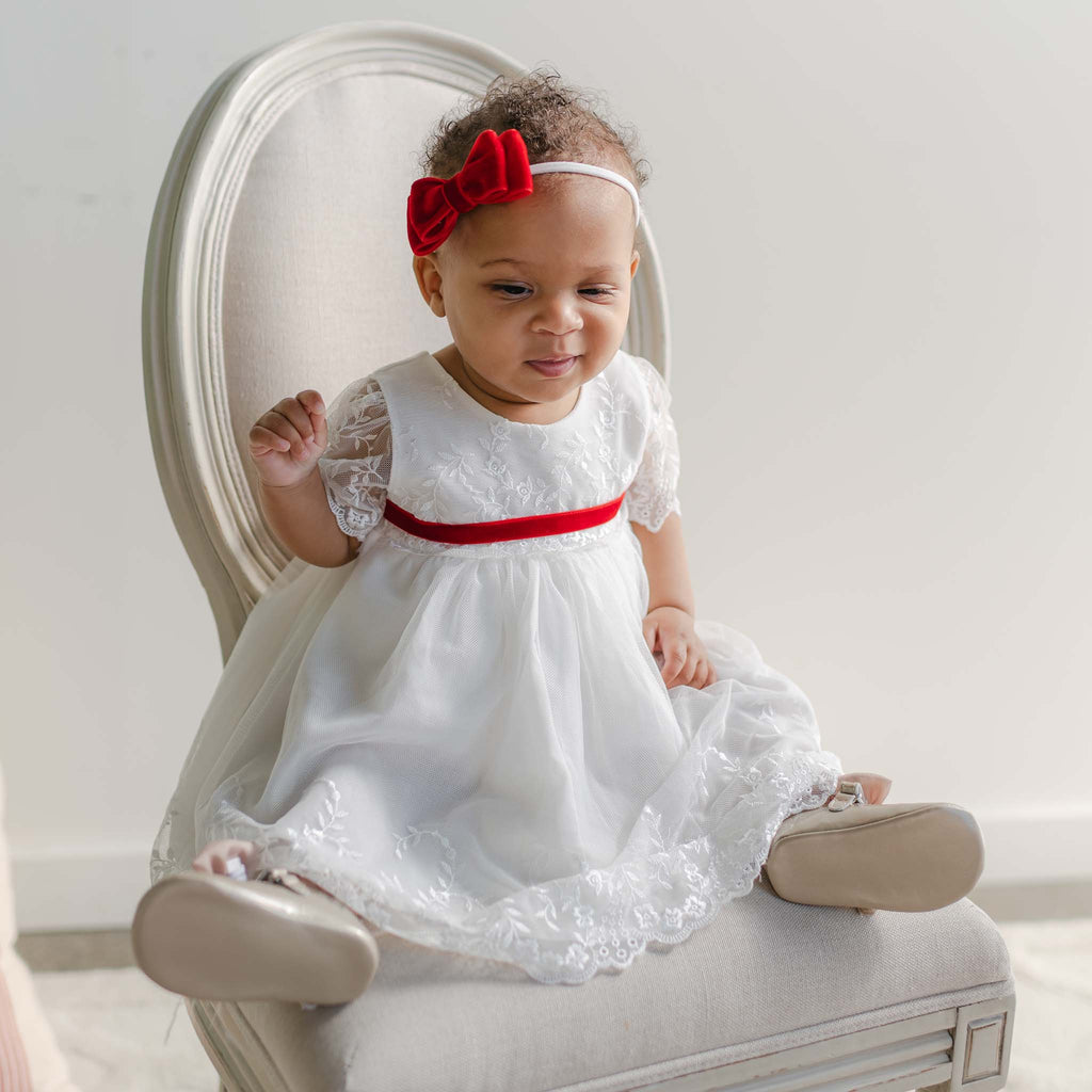 Ella Holiday Romper Dress at Baby Beau & Belle