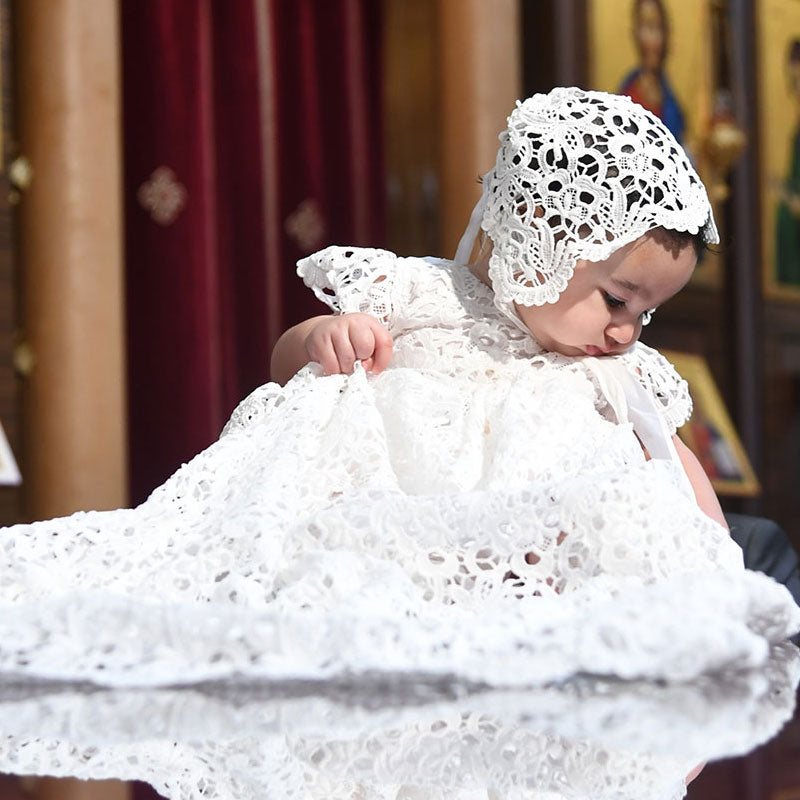 Zoya's Baptism in Lebanon | Lola Christening Gown & Bonnet