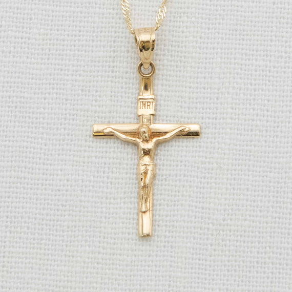 Gold crucifix necklace