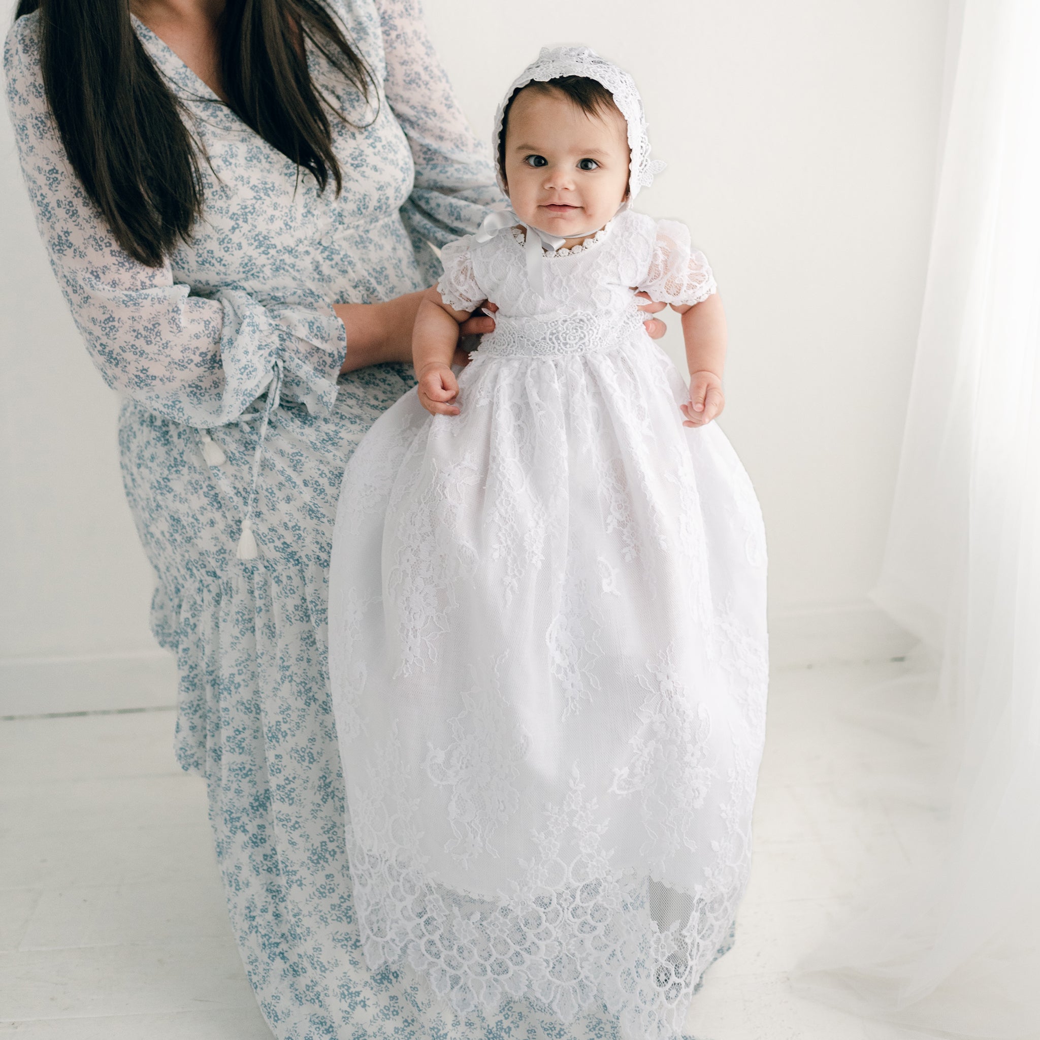 christening dress mum White Baptism Dress For Mommy And Me - Christening Dress Baby Girl
