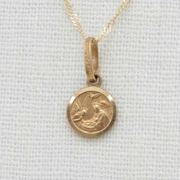 14K Solid Gold Baptism Charm with Chain