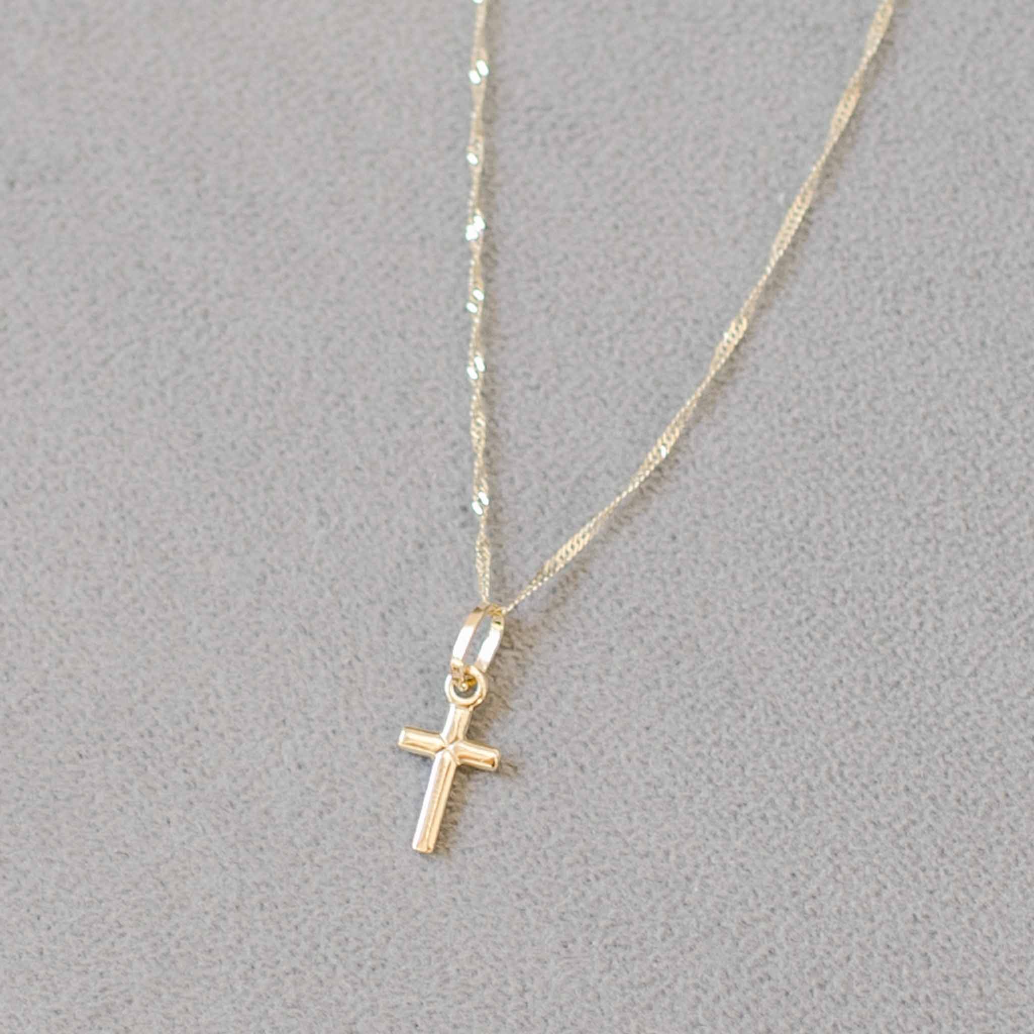 Silver Christening Cross Necklace