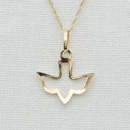 14k Gold Dove Charm with Chain