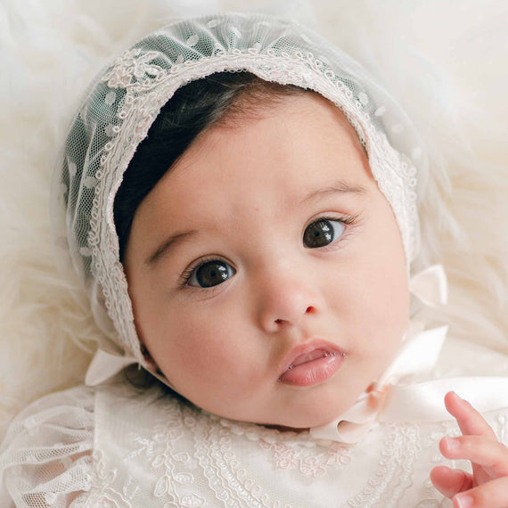 Elizabeth Newborn Lace Bonnet