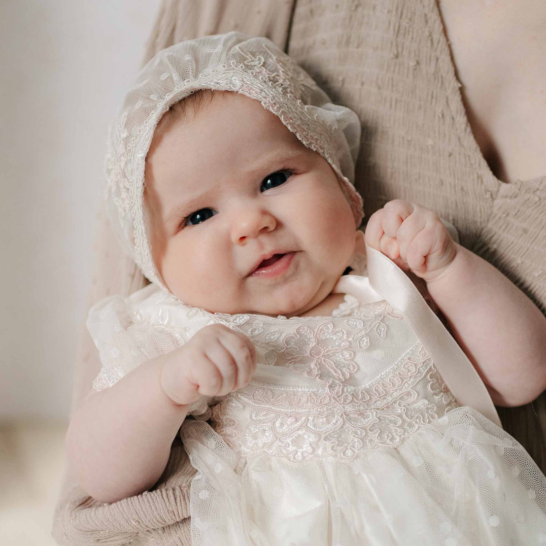 Elizabeth Newborn Lace Bonnet