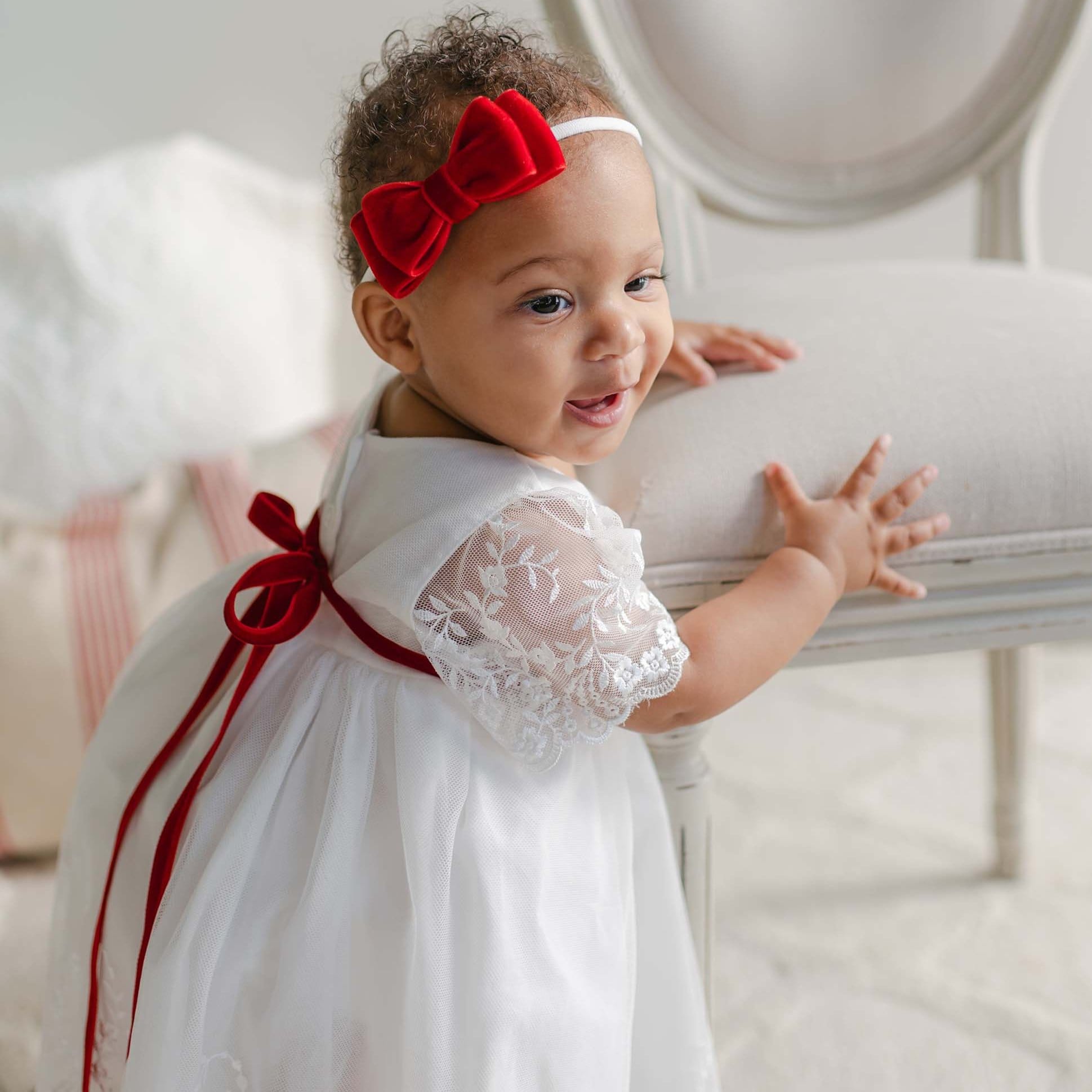 Ella Holiday Romper Dress at Baby Beau & Belle