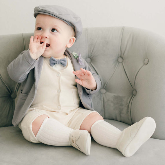 SLODEN Baby Boy's Formal Tuxedo Suit - Gentleman Blazer Set For Weddings, Baptism & Special Occasions