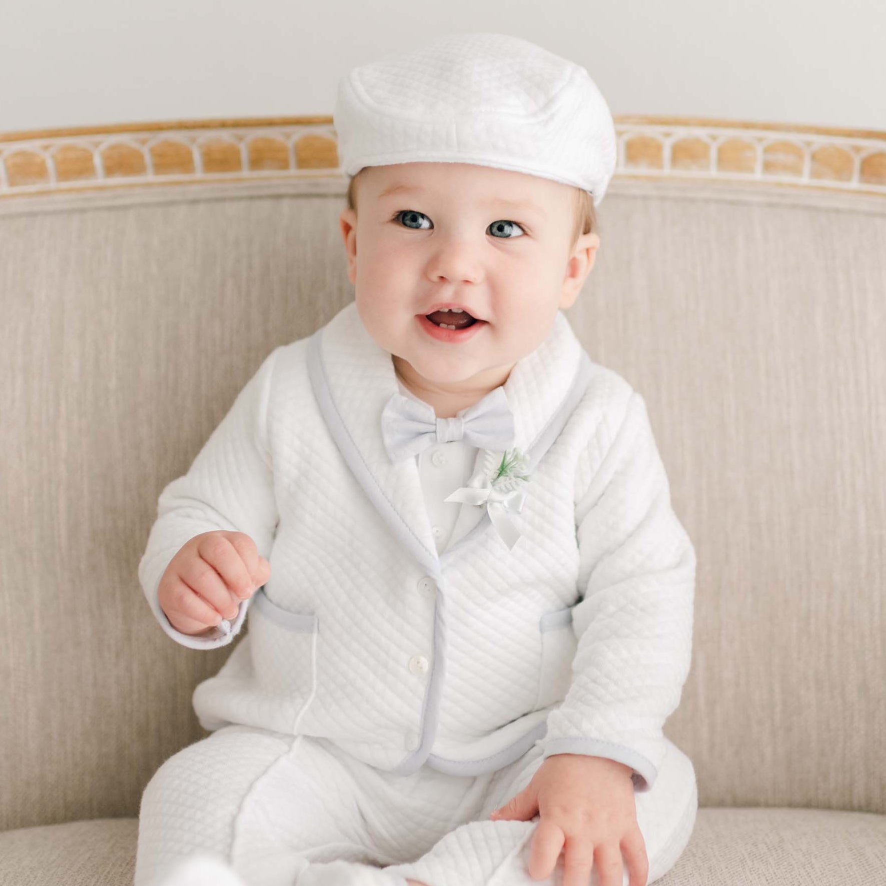 Month Old Baptism Lace Satin Baby Boy Christening Outfit Baby