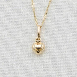 14k Gold Small Heart Charm & Chain