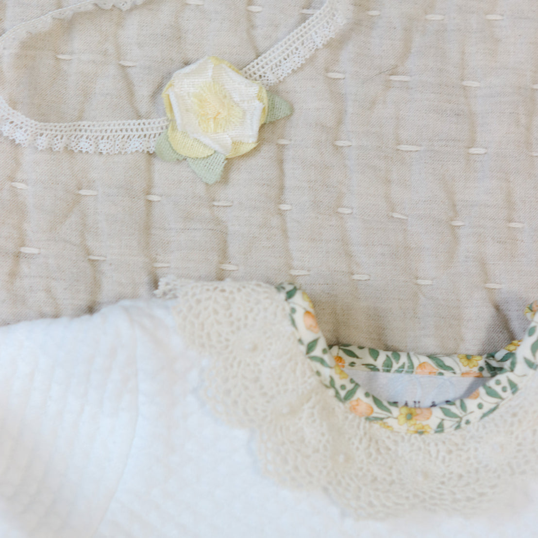 Petite Fleur Yellow Linen Flower Headband