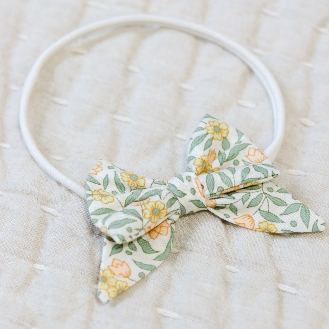 Petite Fleur Yellow Bow Headband