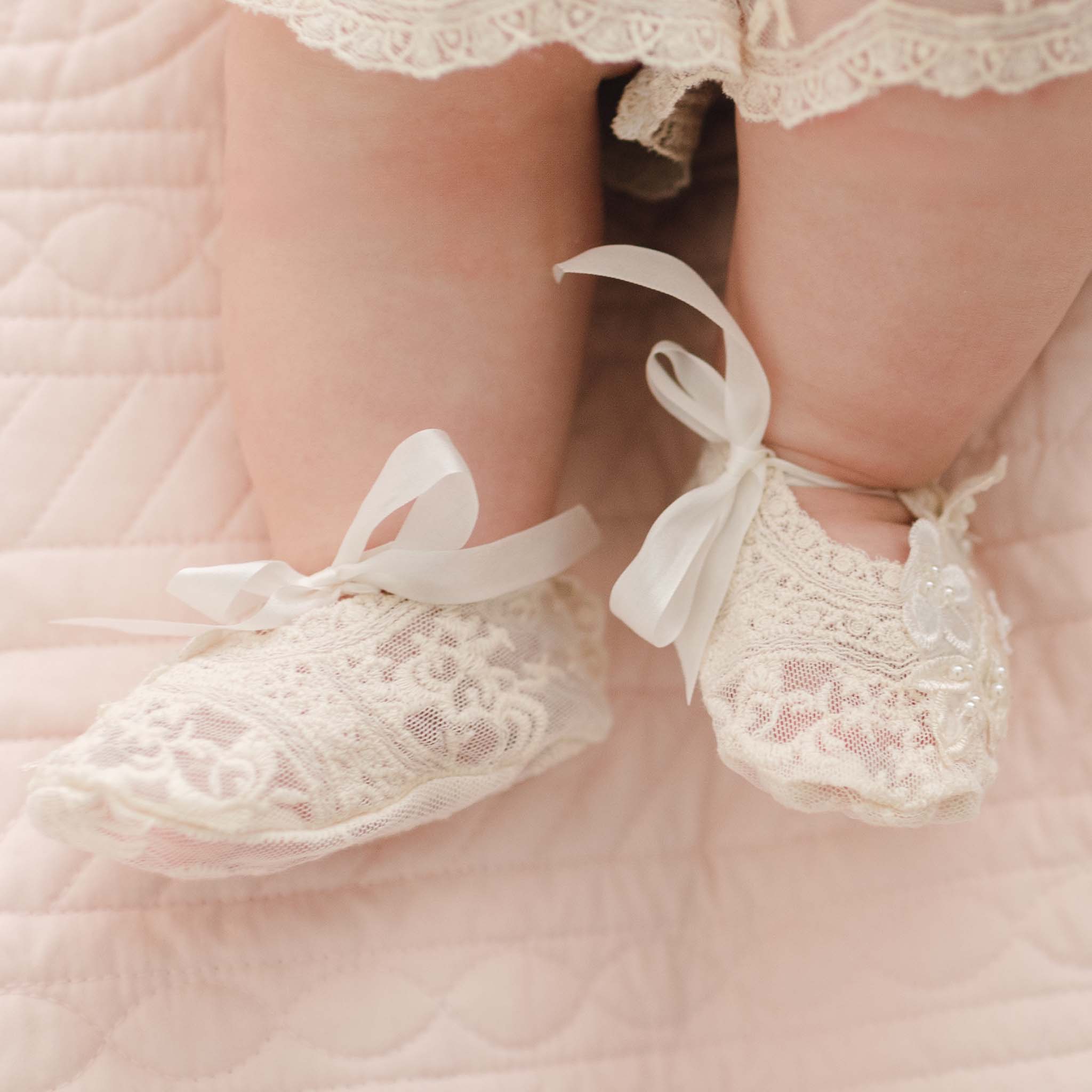 Jessica Lace Booties at Baby Beau & Belle Jessica Lace Booties at Baby Beau & Belle
