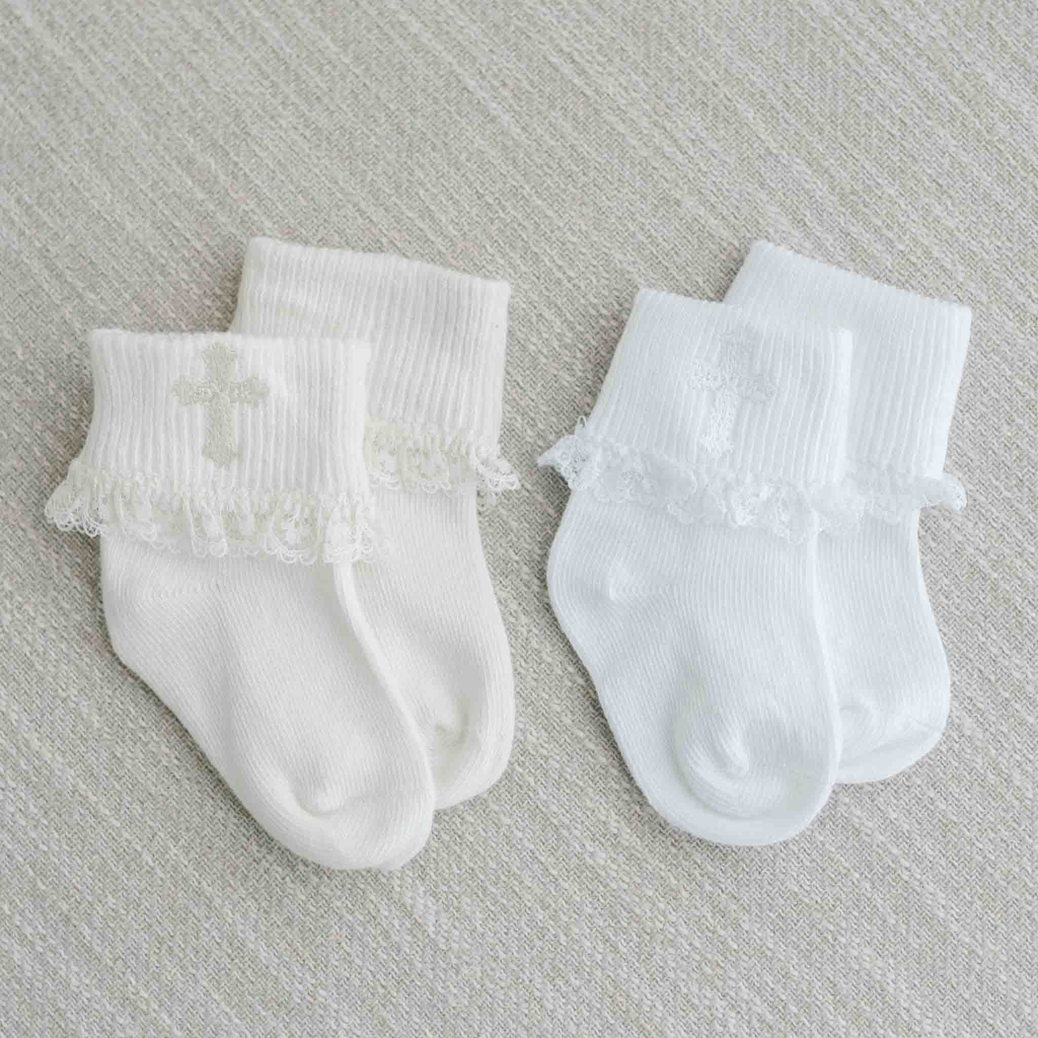 Lace Cross Socks at Baby Beau & Belle Lace Cross Socks at Baby Beau & Belle