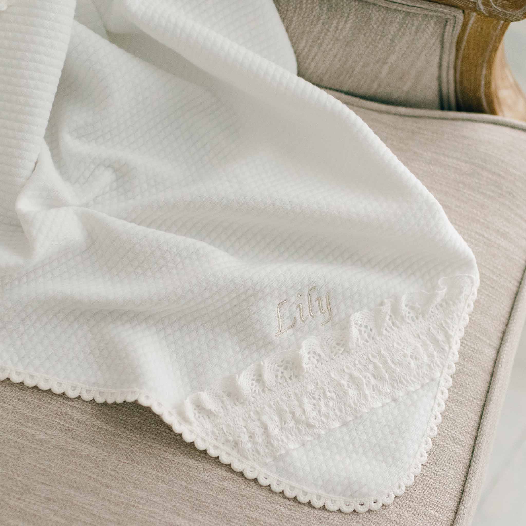 white lily blanket Lily Personalized Blanket – Baby Beau and Belle