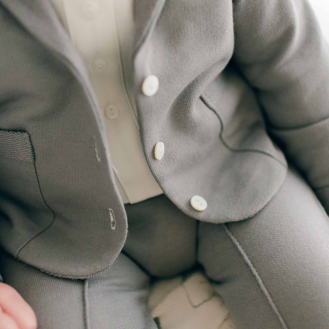 Details of grey cotton jacket