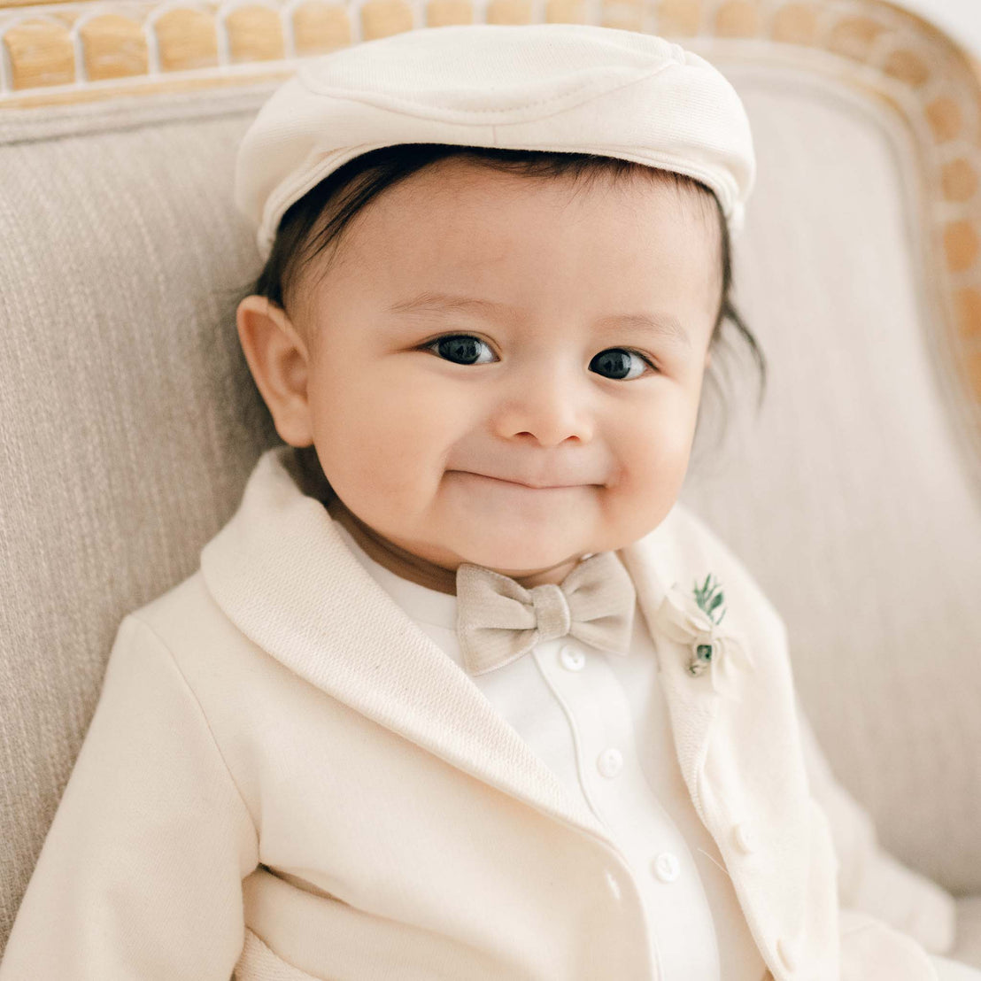 Baby boy suit bow tie and hat