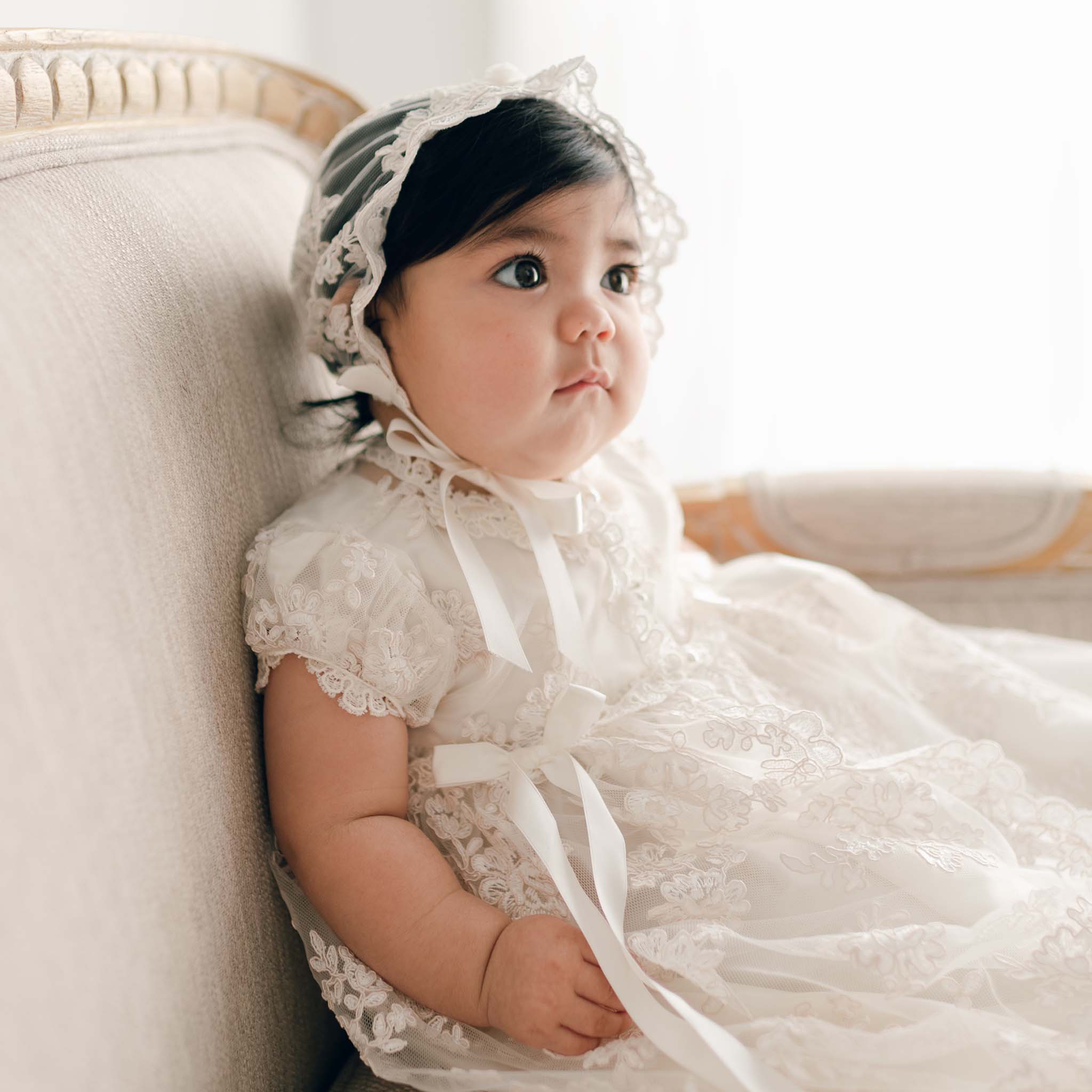 Dresses 0-3 Months Newborn Girl Headband Chloe Christening