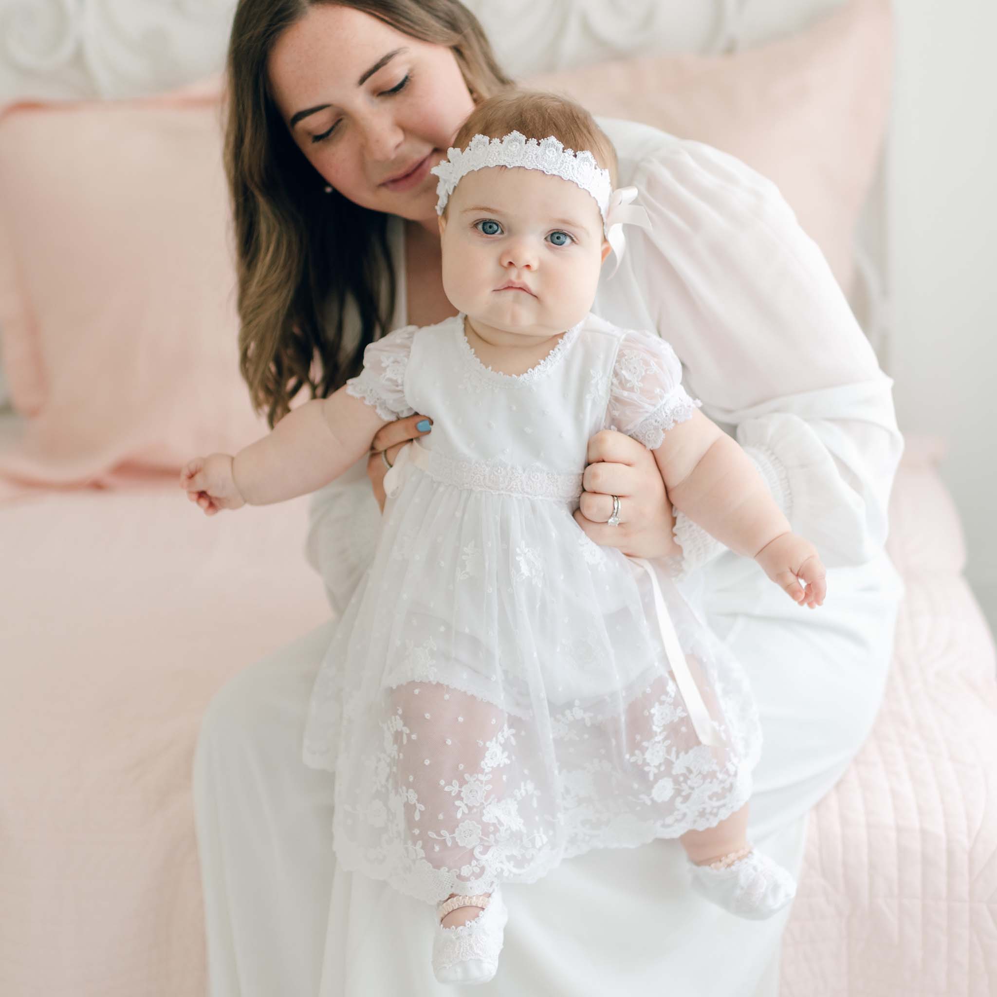 white dress for baby girl Flower Dresses Girl Textured Beaded Round Neck Sleeveless Puffy Princess Dress, White / 4-5 Years (120cm) 5 Years (120cm) 60 23.62 58 22.83 60 23.62 5 OshKosh B'gosh Baby Girls Ruffle