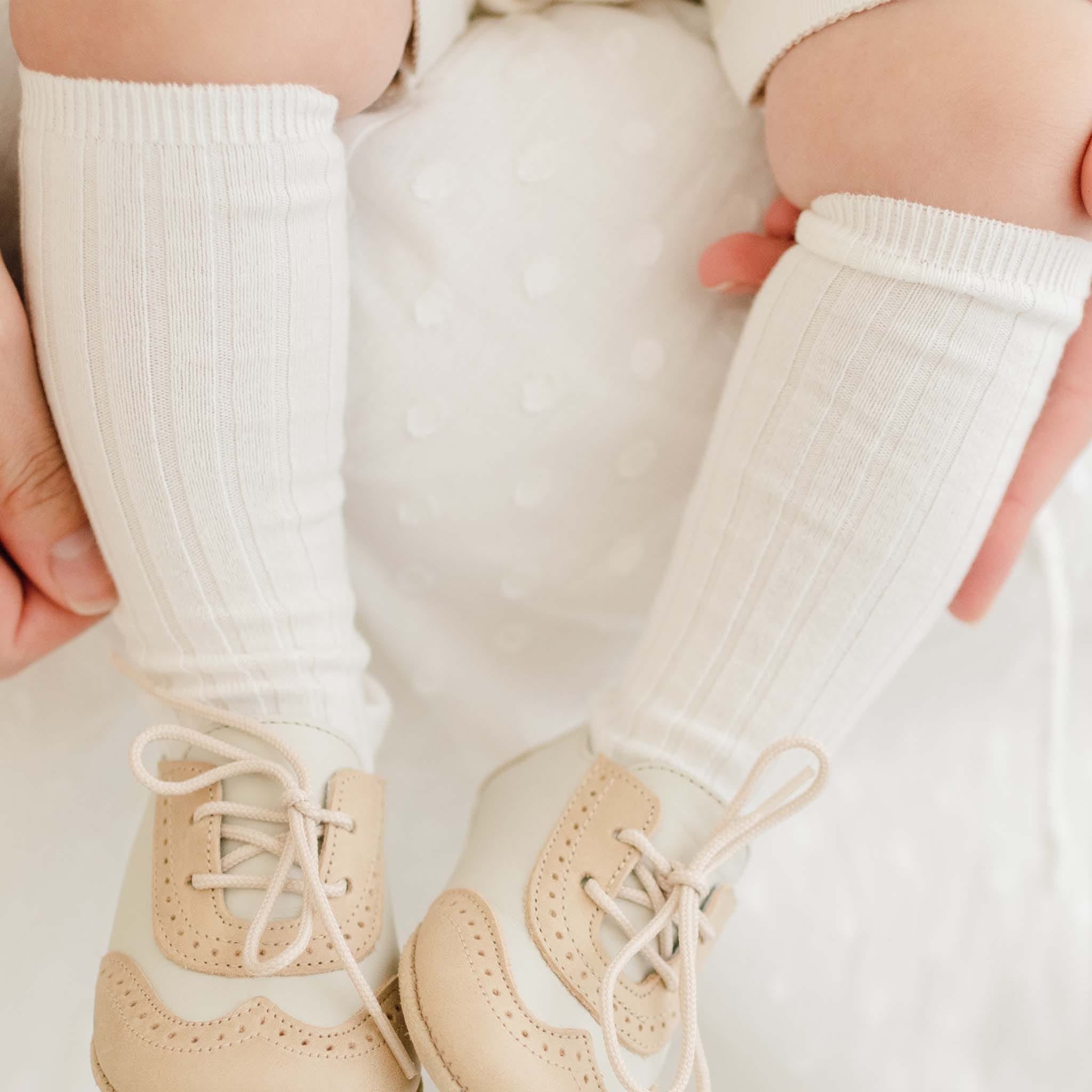 Cream Ribbed Knee Socks – Baby Beau and Belle