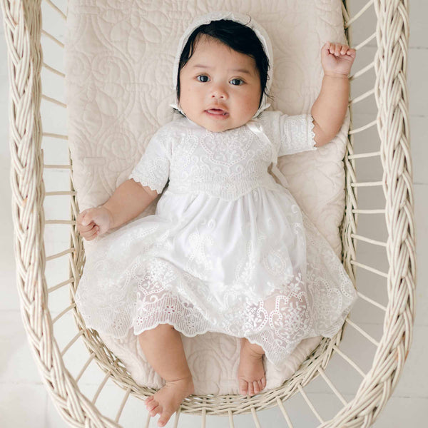 baby lace dress Eliza & Headband at Beau & Belle season_YR000 Teal Cocktail Dress with The adorable cotton bow Style:Short(Pre-Sale 10days)