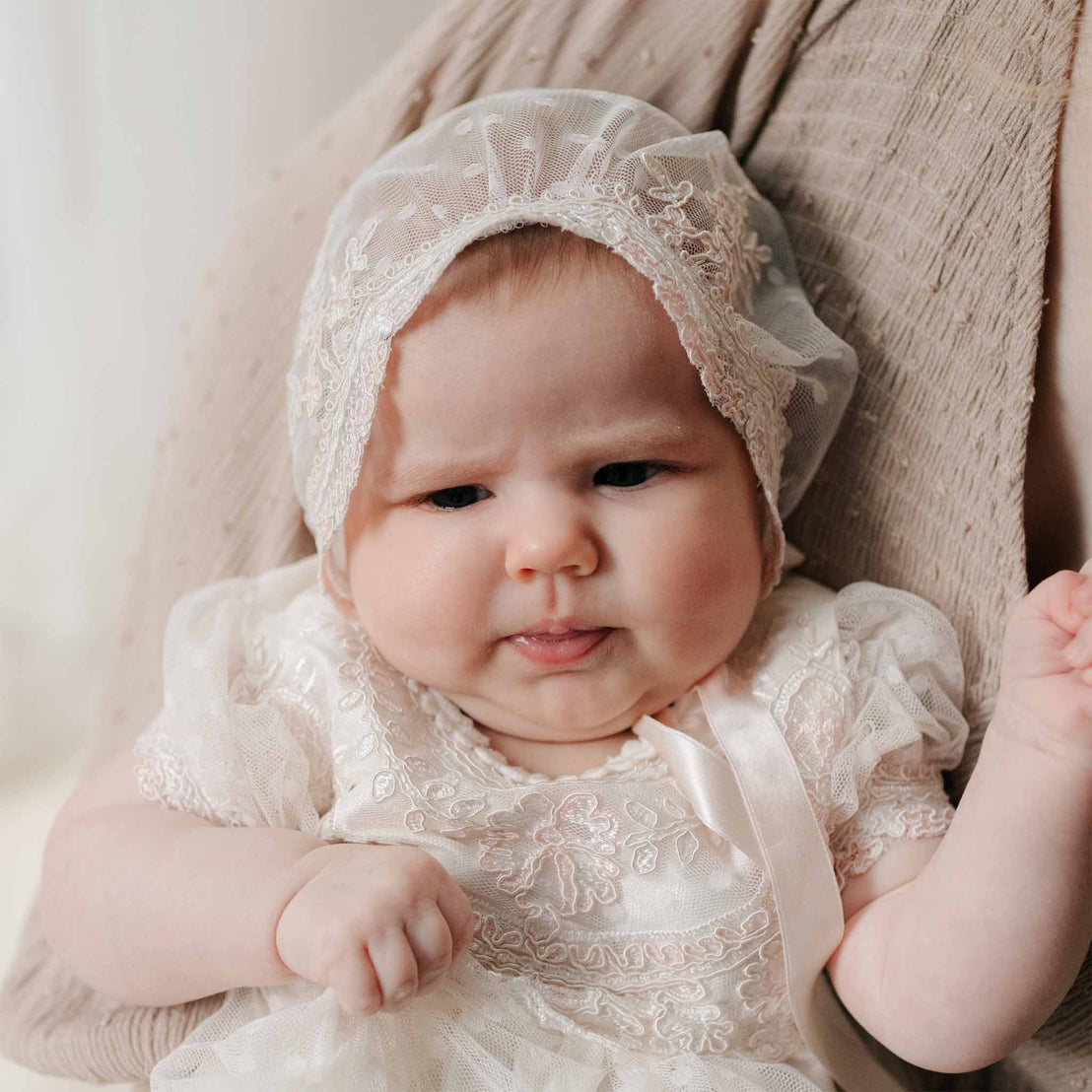 Elizabeth Newborn Lace Bonnet