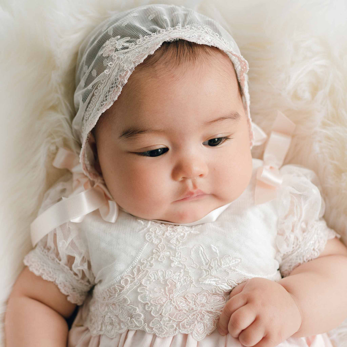 Elizabeth Newborn Lace Bonnet