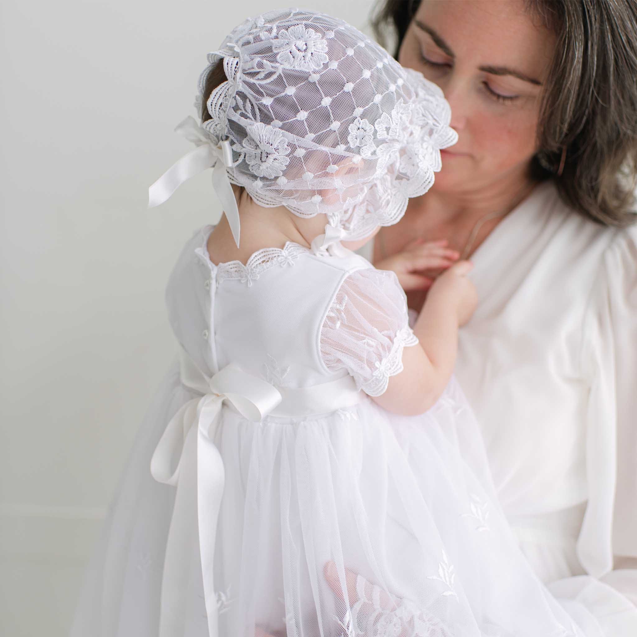 bebe little white dress Organic Antique Grace Exclusive Our Penelope lace dress is an exquisite option for any special occasion that calls for a beautiful silk and lace baby dress Ellie Romper Dress at Baby