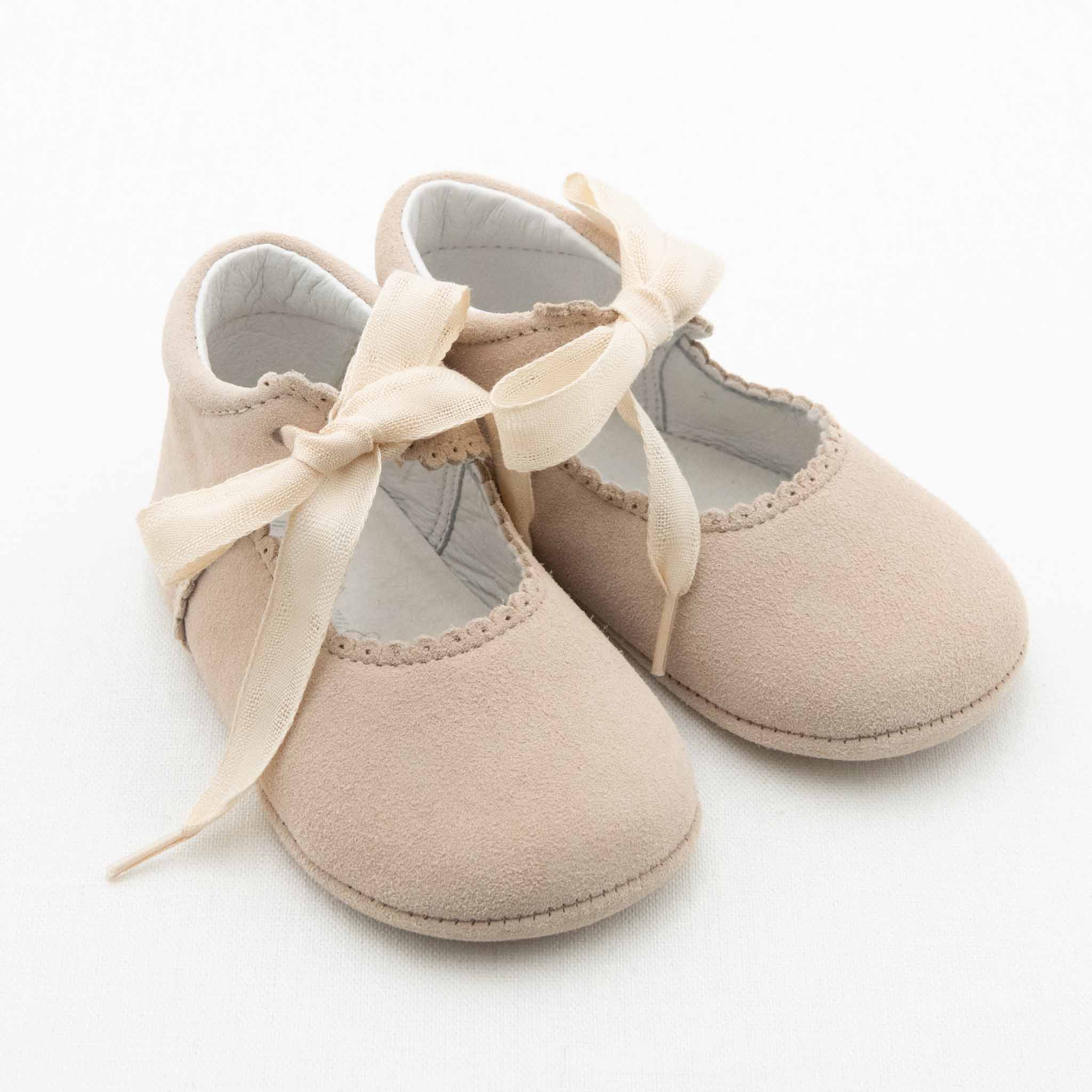 Girls Suede Tie Mary Janes – Baby Beau and Belle