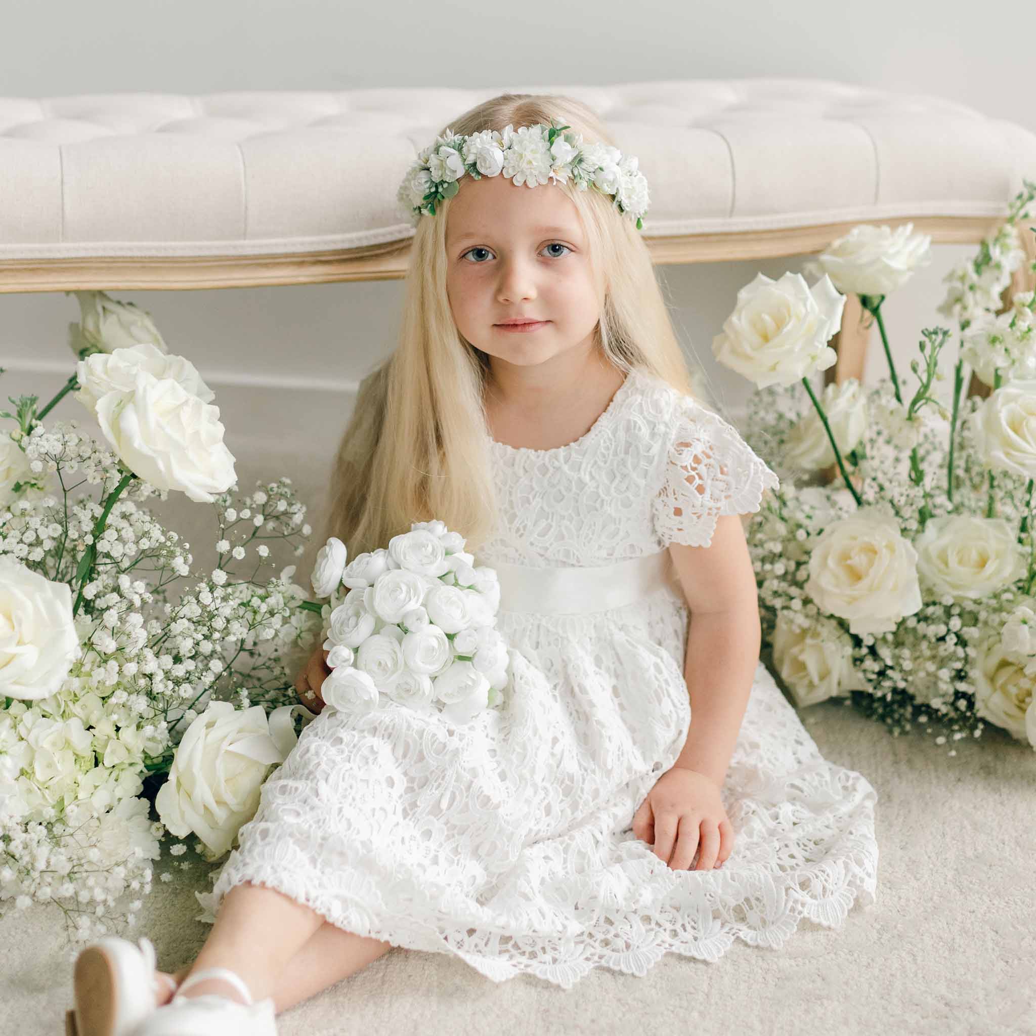 Lola Girls Lace Dress at Baby Beau & Belle