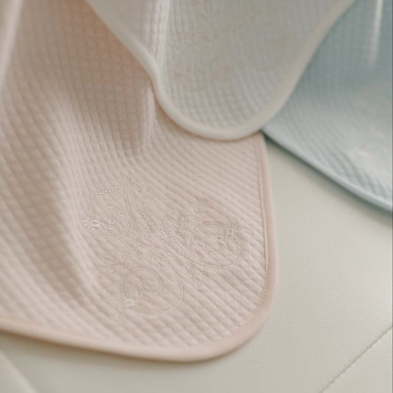 Custom baby blanket in blush pink