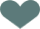 A solid, muted teal heart shape on a transparent background.