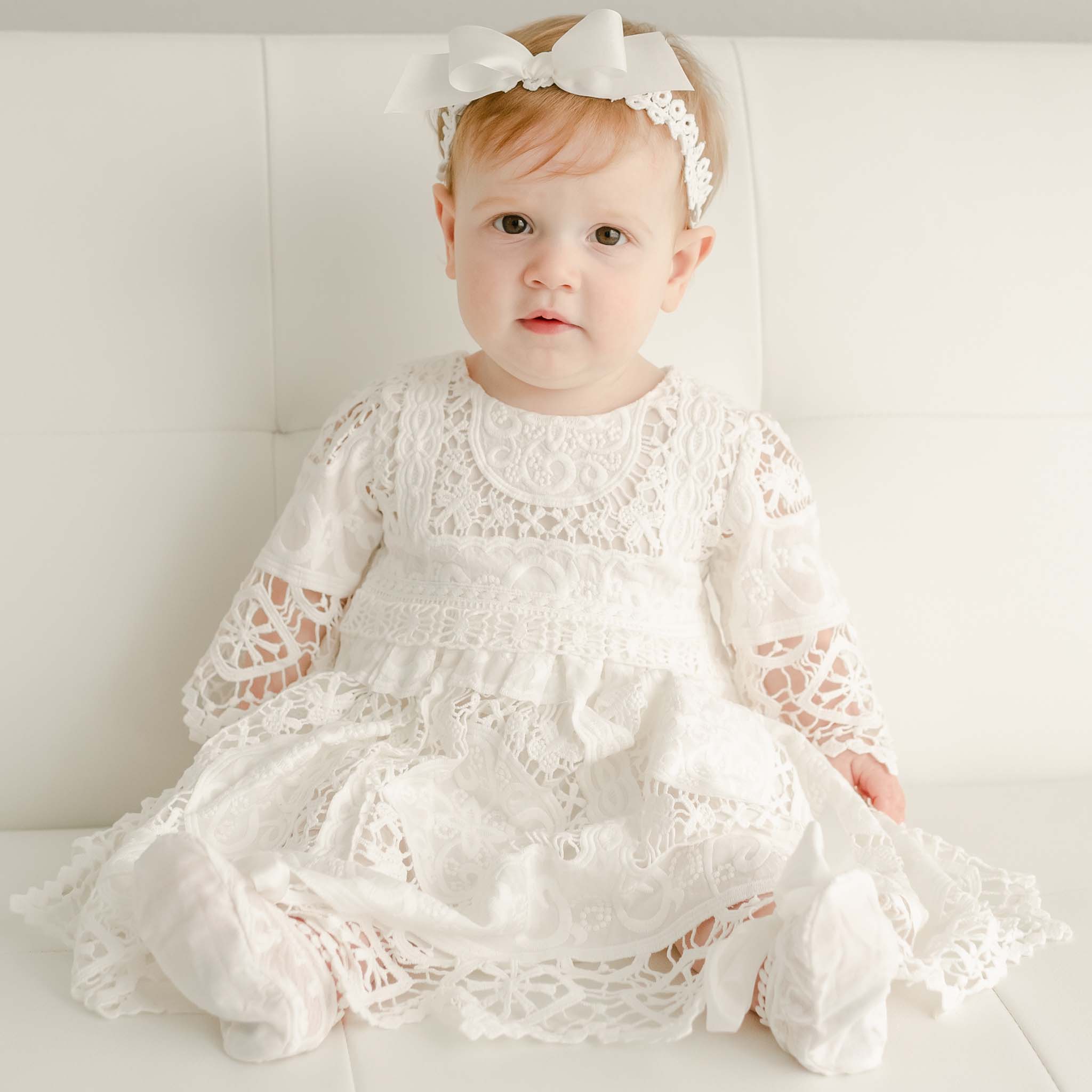 Adeline Lace Dress & Bloomers at Baby Beau & Belle Adeline Lace Dress & Bloomers at Baby Beau & Belle