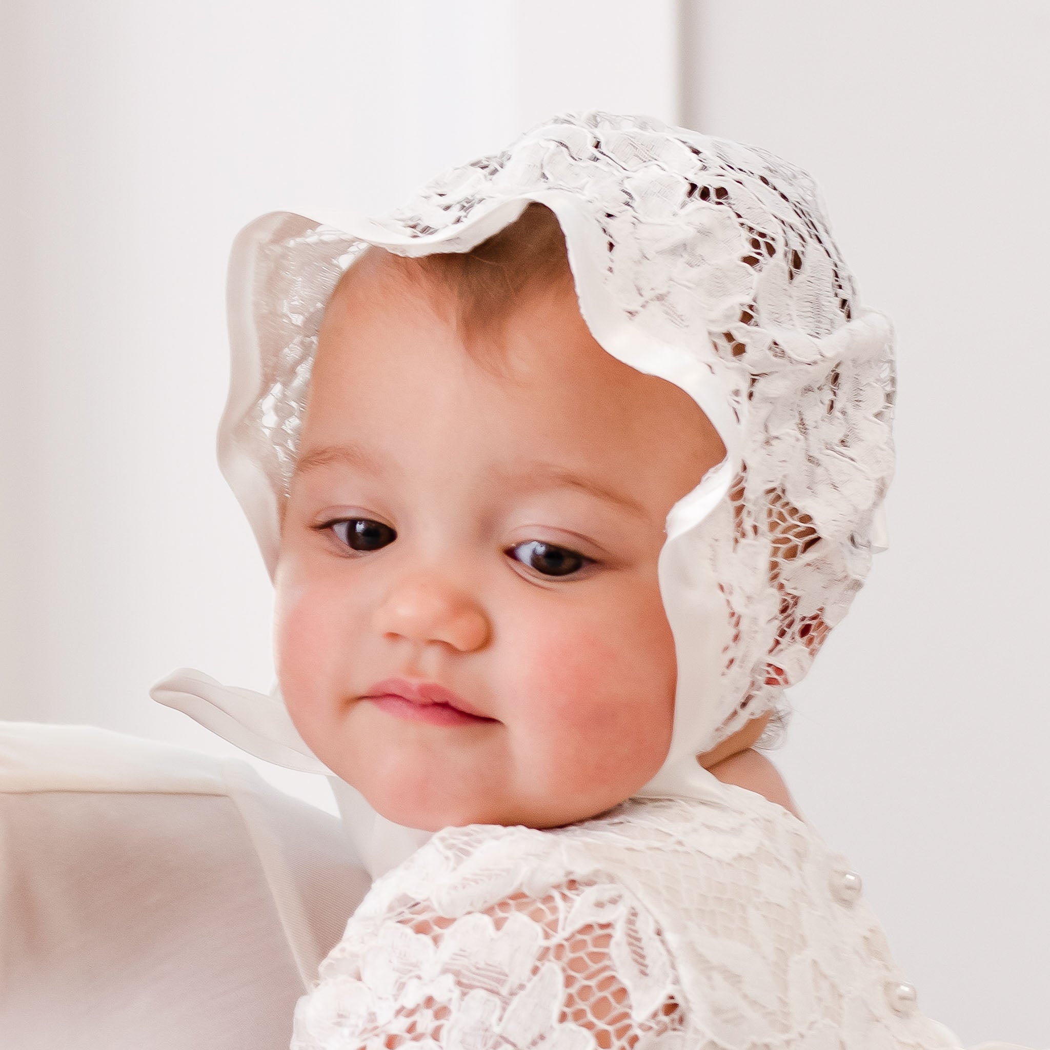 Rose Lace Bonnet – Baby Beau and Belle