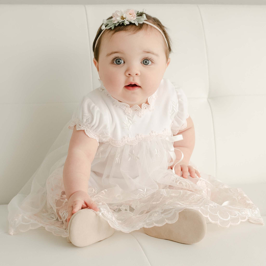 Girls Christening Dress | Joli Romper Dress – Baby Beau and Belle