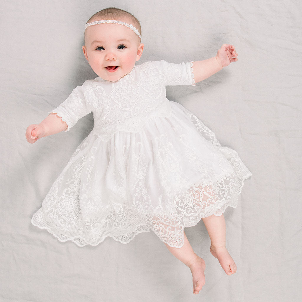 bebe all white dresses Eliza Lace Dress & Headband at Baby Beau & Belle